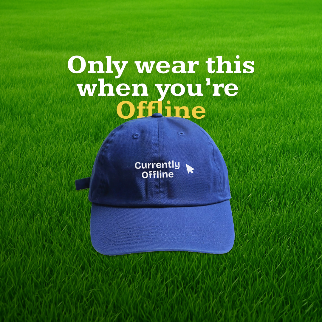 'Offline' polo cap cap cap design hat logo malaysian mockup offline polo cap stay offline