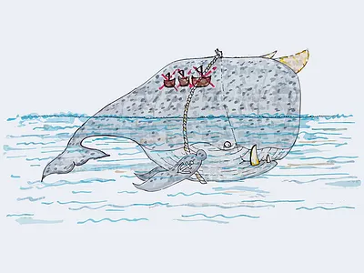 Battle Horn-Whale sea monster