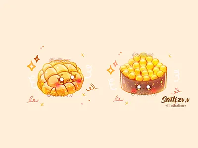 Fanart Food Kawaii by sailizv adorable adorable lovely animation artwork concept creative cute art design digitalart illustration ui