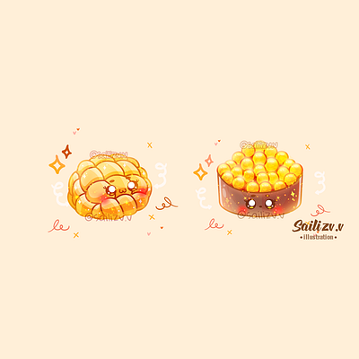 Fanart Food Kawaii by sailizv adorable adorable lovely animation artwork concept creative cute art design digitalart illustration ui