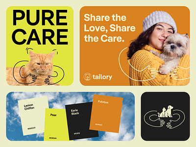 Tailory - Pet Care Visual Identity brand brand identity brand visual identity branding cat colorful dog graphic design illustration logo logo design logo icon logo mark pet pet care pet care brand pet care brand identity pet care branding pet care company typography