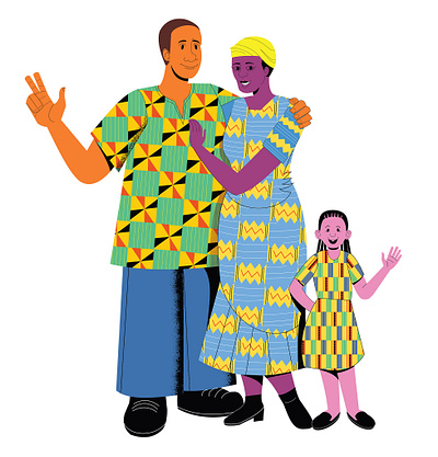 Godaddy - African family design family illustration lifestyle vector