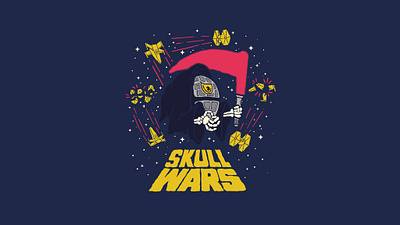 Skull Wars From a Galaxy Far Far Away adobe illustrator concept design graphic design illustration illustrator streetwear t shirt vector
