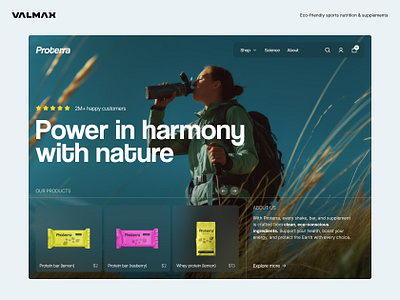 E-commerce platform for Eco-friendly Sports Nutrition clean design digital experience e commerce eco design eco friendly energy green tech healthy lifestyle minimalism modern ui nature inspired online store product design sports nutrition supplements sustainable design uiux uxui web design wellness