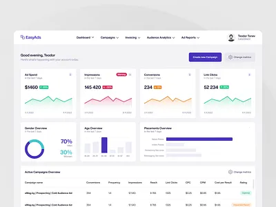 Ads Platform Dashboard Design dashboard product design ui