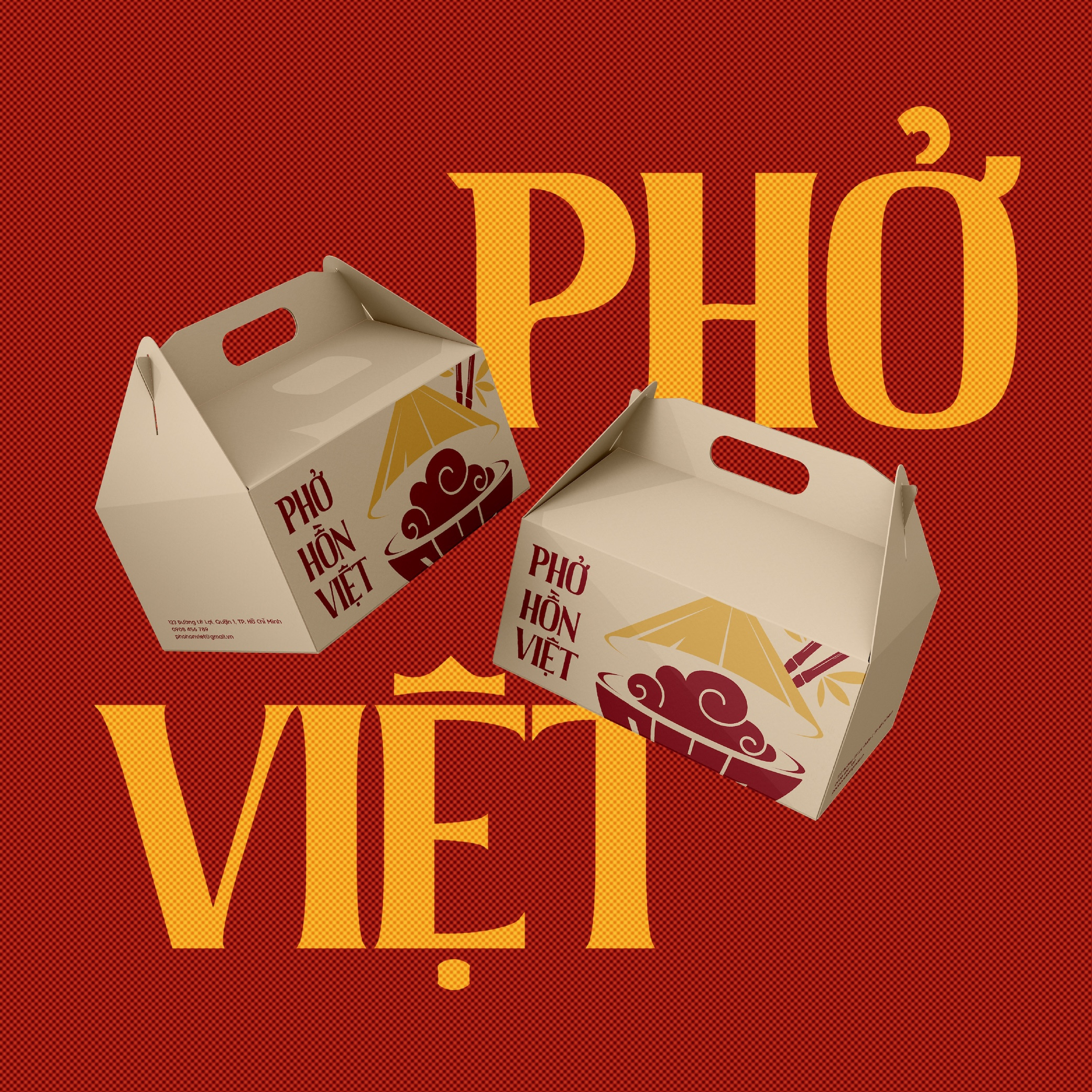 PHỞ HỒN VIỆT BRAND IDENTITY branding design graphic design illustration logo logo design