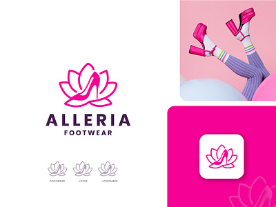Elegant Lotus Footwear Logo – Fashion Brand Identity boutique logo branding creative brand identity creative logo design elegant logo design fashion logo feminine logo flower logo footwear logo high heel logo logo logo design logo designer lotus logo design luxury fashion branding minimal logo design modern logo design stylish logo unique logo