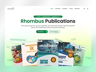 Rhombus Publication Hero Concept bookstore graphic design green hero ui ux uxdesign