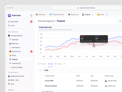 SaaS Productivity Dashboard app cansaas clean dashboard design graph minimalist product product app product design productivity project saas taks taks management tracking ui ux