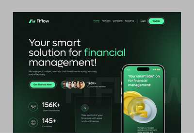 Finance Landing Page banking website creative design finance finance landing page finance website fintech app fintech website saas saas landing page saas product design saas website service website ui design ux design web design web platform website design