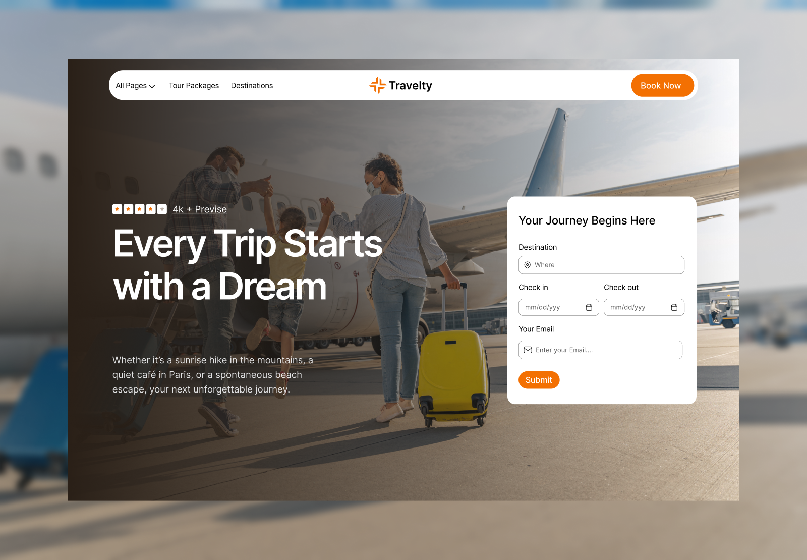 Travel Landing Page adventure agency website clean creative design destination holiday minimal redesign website soft color travel travel agency travel app travel web travel website travelling travelling landing page ui ui design ux web design