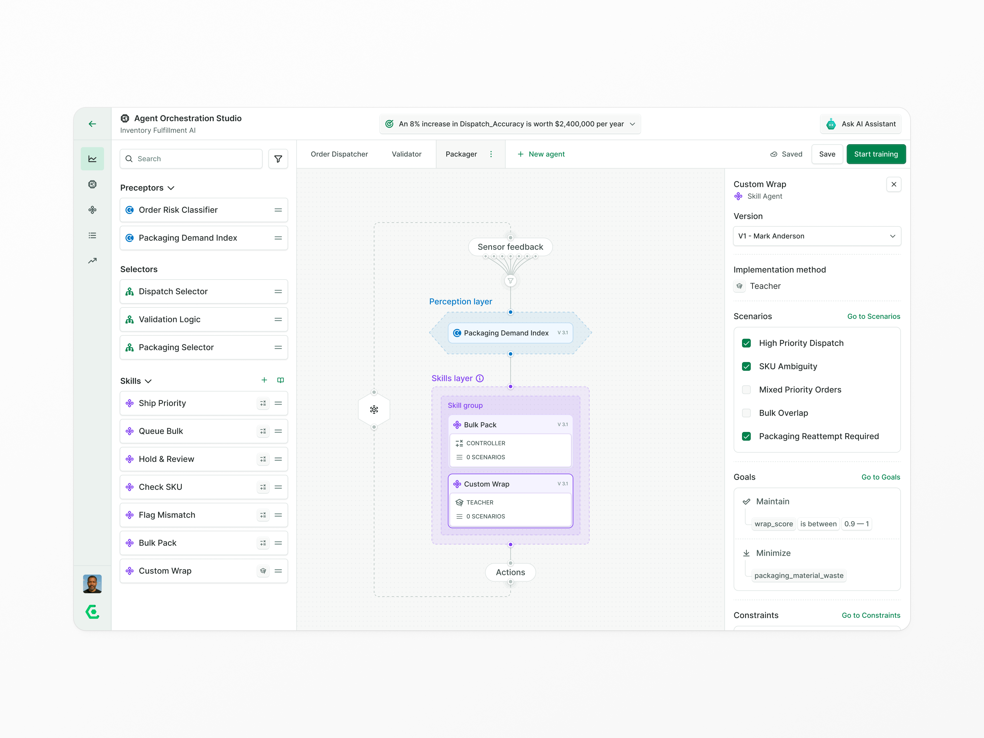 Example of Agent tree configured