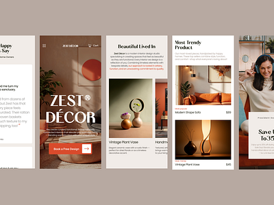 Zest decor Mobile version branding decoration website design furniture website graphic design inspiration logo minimal website mobile friendly mobile version modern website responsive trendy website ui ui design uidesign uiux website