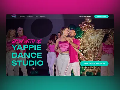 Website design for "Yappie Dance studio" | bachata bachata dance design first screen ui uiux ux web design