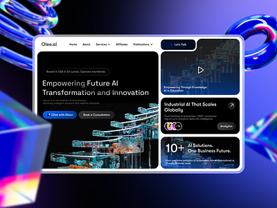 Startup AI company website design 3d bold branding futuristic ui ux website