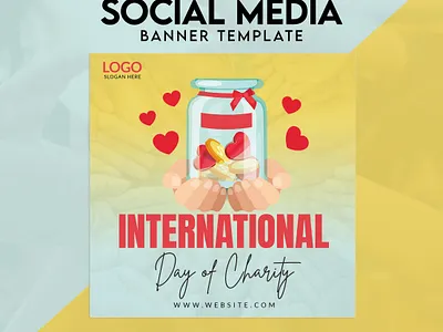 International world charity day post banner 3d animation donation graphic design motion graphics ui