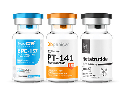 peptide vial label design, BPC-157 vial label design bpc 157 vial label vial label design