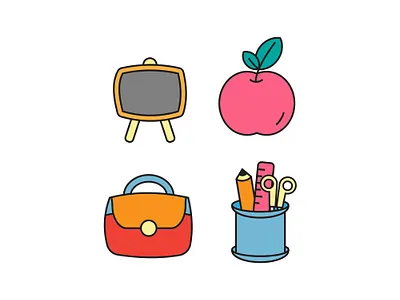 School Stuff Icon branding creative flat design graphic design icon icon design ui design ui ux vector