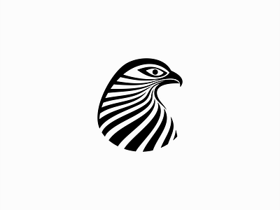 Falcon With Abstract Stripes Logo abstract animal bird branding design falcon hawk icon identity illustration logo mark nature sports stripes symbol vector
