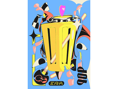Pop Era hand drawn ice cream bar illustration pop urban