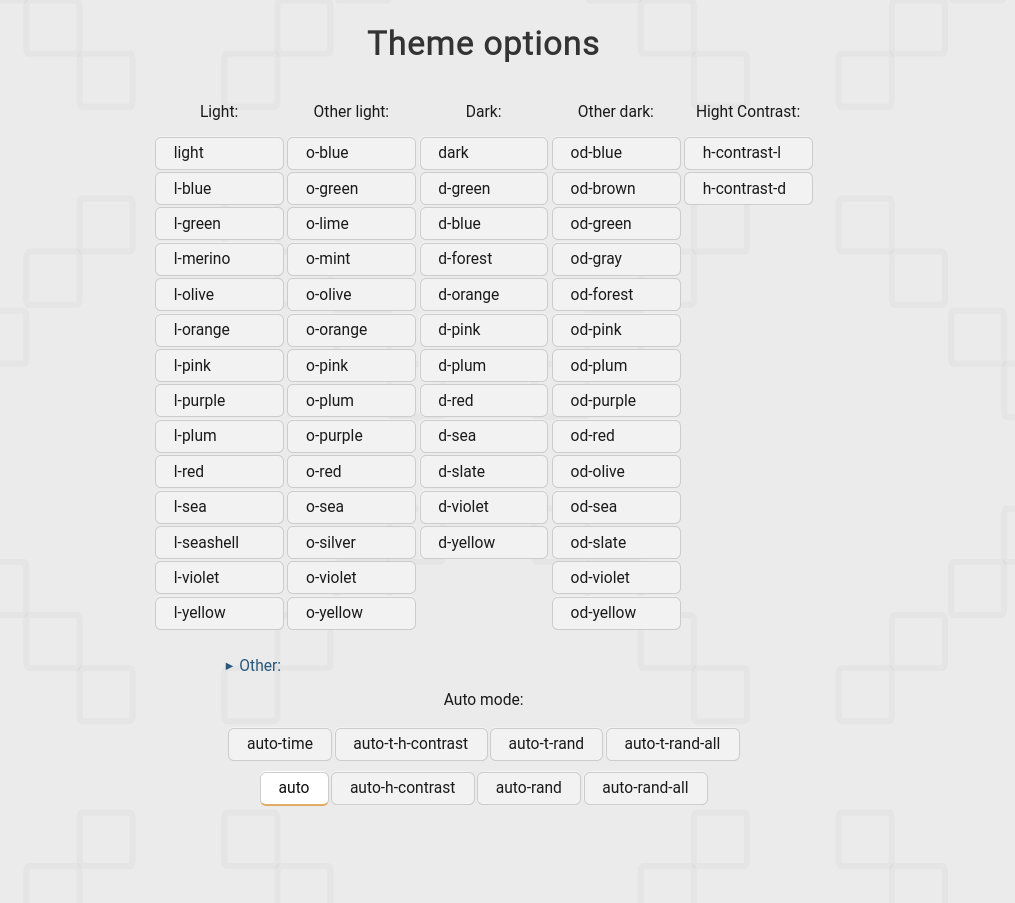 Theme options page UI (screenshot) css html javascript page screenshot ui ux web design webdesign