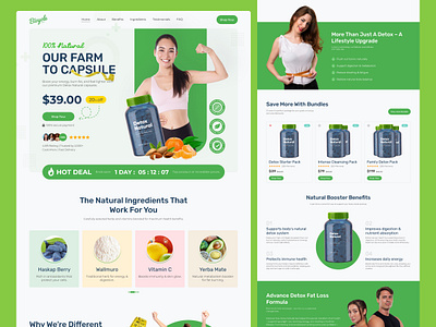 Supplement Landing Page Design ecommerce website fitness supplement website health landing page healthcare web design landingpage modern landing page modern ui design nutrition website design organic product landing page product design supplement landing page ui design ux design visual design web design website