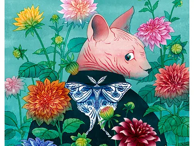 A Floating World book book illustration cover design garden green illustration tree