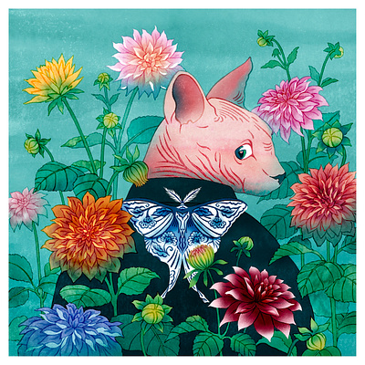 A Floating World book book illustration cover design garden green illustration tree