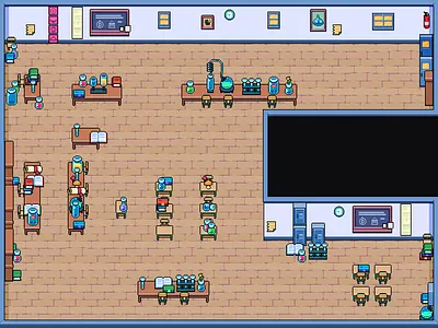 Pixel art classroom tileset 80s blackboard class classroom environment art game art pixel pixel art pixelart retro school science lab tile tileset video game