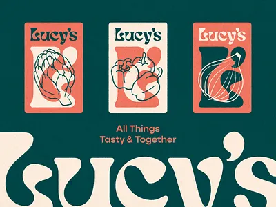 Lucy's - All Things Tasty & Together branding foodbar good food icon illustrations local logo lucy organic restaurant symbol vegetables visual identity wordmark