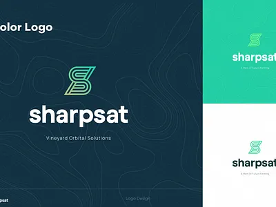 Sharpsat Final Logo branding crops design farm farmers graphic design green growers health logo mildew monitoring plant satellite vines vineyard wine
