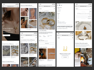 D’Mansion – Luxury Jewelry Website Mobile Version branding catalog company profile jewelry minimalist mobile ui design uiux website