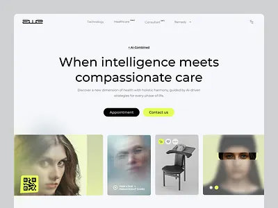 AI-Driven Healthcare Landing Page Concept ai ai design ai healthcare ai landing page framer header design healthcare healthcare ui landing page design minimal ui modern design ui uiux ux web design webflow wordpress