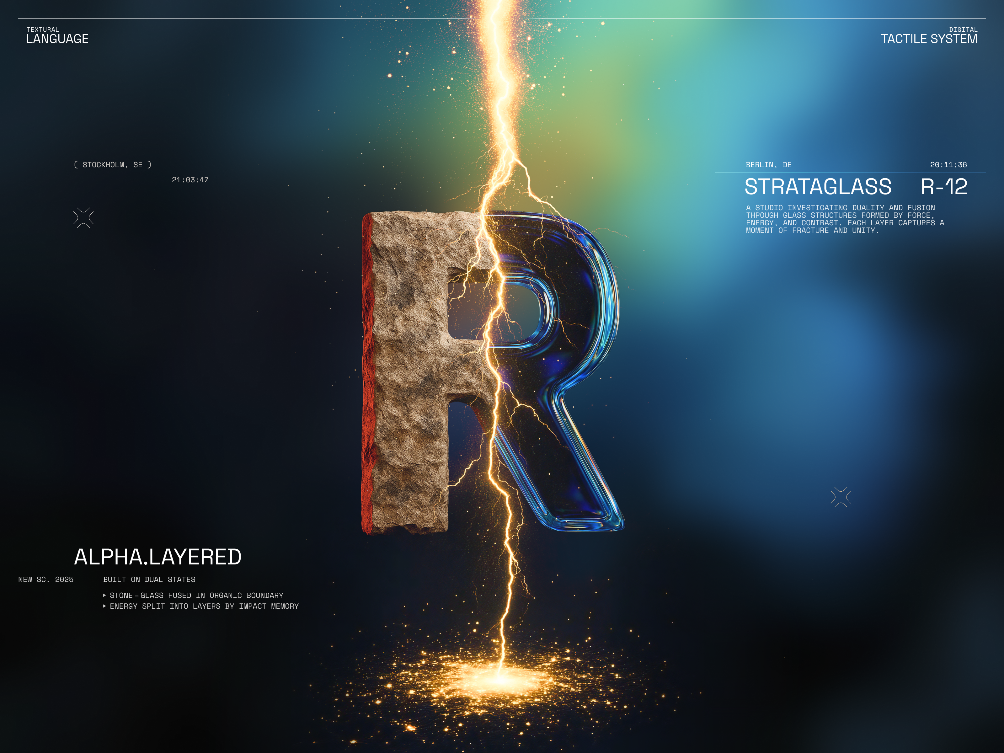 Frmt: Alphabet [Rock & Glass] 3d ai aritificial intelligence blacklead blacklead studio decor decortive design digital figma free poster product ui web work