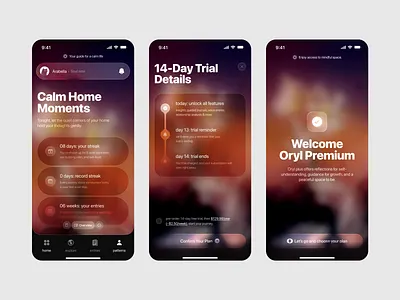 AI Meets Journaling – Oryl App ai app app app design app ui app ux design journaling minimal orix oryl product design sajon ui ux
