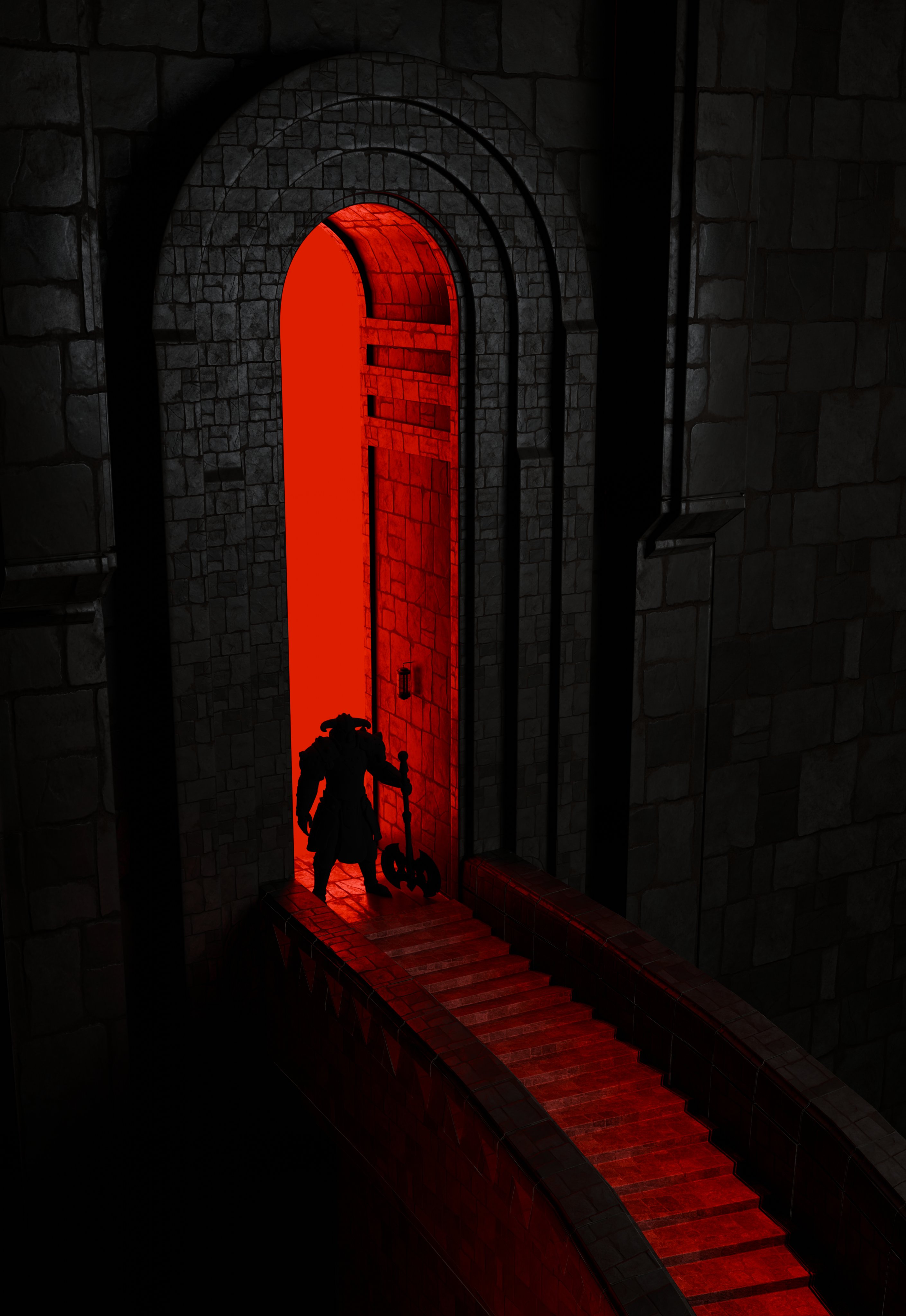 Crimson Knight 3d blender illustration