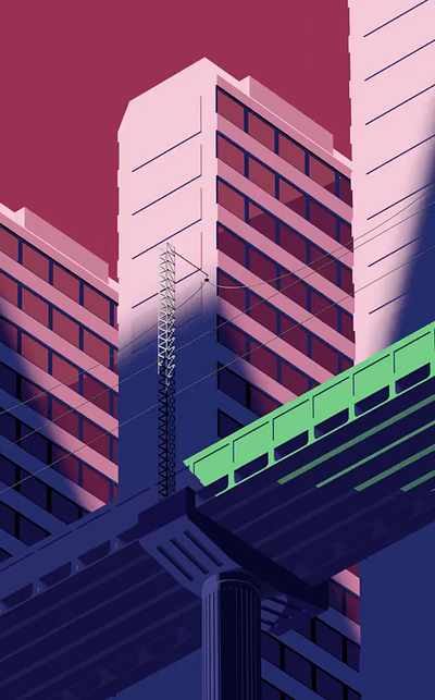 City 3d blender illustration