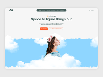 Calm & Caring — Hero Section for Mental Health Counseling calmdesign cleanui counseling herosection mentalhealth ui uiux webdesign webdesigninspiration webui
