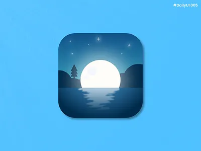 Daily UI #005 - App Icon app branding daily daily 100 challenge daily ui daily ui 005 dailyui design graphic design icon illustration logo meditation moon night peace phone sea ui ux