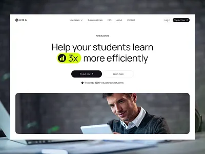 AI Landing page web design hero blocks ✦ HiTA AI ai animation design interaction landing page motion graphics service site startup ui ux web design website