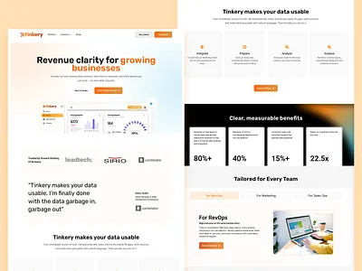 Tinkery AI - SaaS Web Design b2b branding figma saas uiux web design
