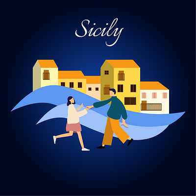Sicily - Graphical illustration concept graphic design illustration italy