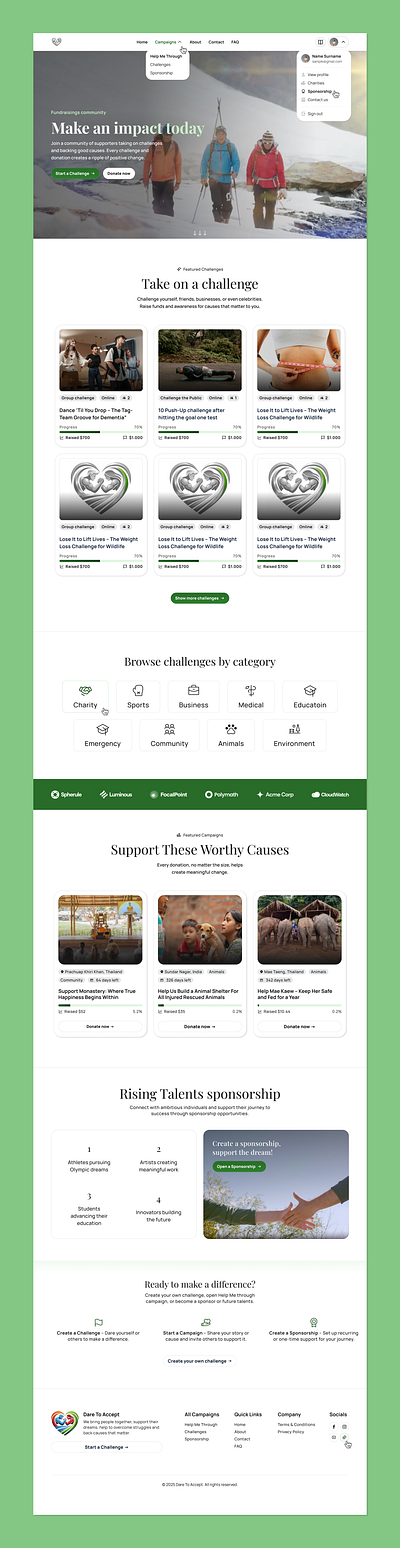 Charity & Donations Website Redesign blog blog article blop post charity figma figma design landing page non profit ui ux web design website redesign