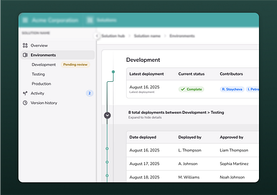 App Lifecycle Management Overview Page enterprise product design ui