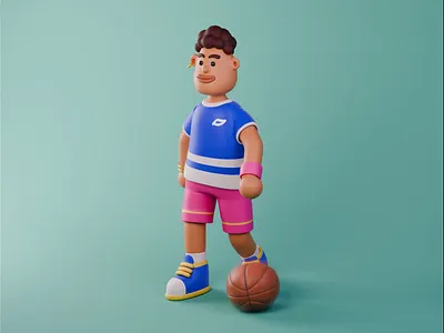 Basketballer Animated 3d 3d modelling animated animation basketball basketballer blender character character design illustration