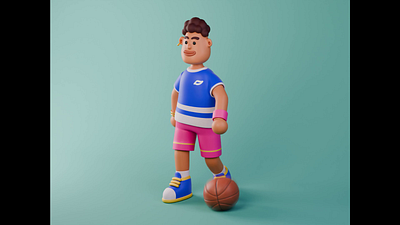Basketballer Animated 3d 3d modelling animated animation basketball basketballer blender character character design illustration