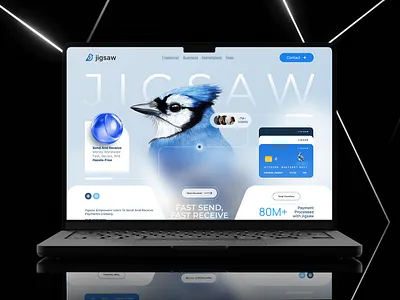 Jigsaw_ Hero section b2b clen header design hero section hero ui landing page modern payment ui product page saas saas landing section secure startup ui ux web design website header