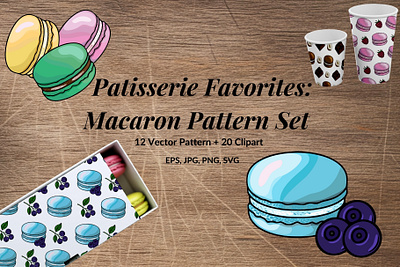 Patisserie Favorites: Macaron Pattern Set sweet treats
