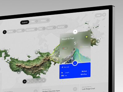 TheTrail Travel App - Hiking Web Dashboard 3d ai app app design crm dashboard design hiking interface map product saas software trail travel traveling ui ux web web app