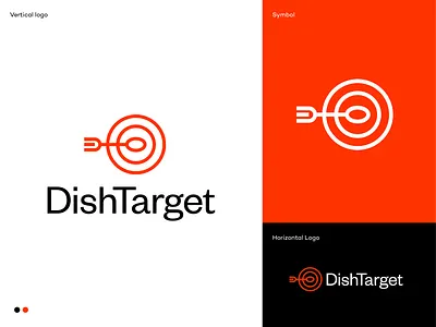 Dish Target Logo Design arrow brand branding center chef creative dish food fork logo logodesign logodesigner minimal palte restaurant spoon symbol target